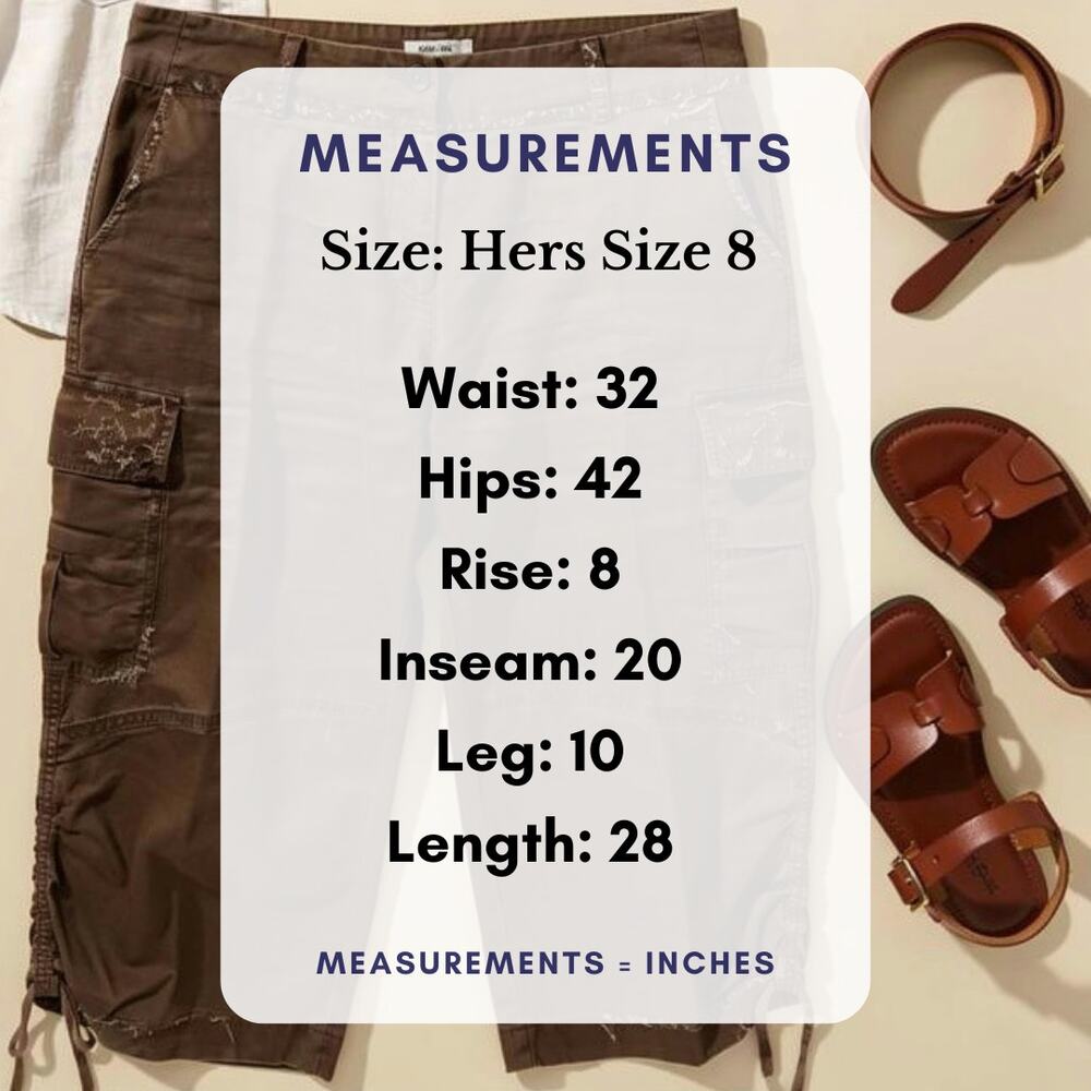 Vintage Tahari Brown Ramie Peasant Cargo Capri Pants Women’s 8 - Picture 12 of 12